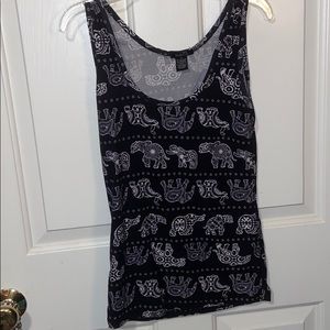 Rue 21 Elephant Pattern Tank Top